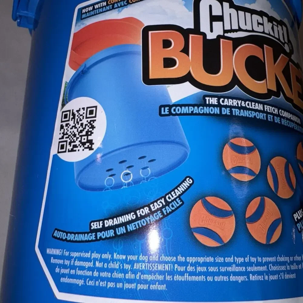 Chuckit Ultra Ball Dog Toy, Med Balls (2.5”) 8 pk w/Cleaning Bucket Durable NEW